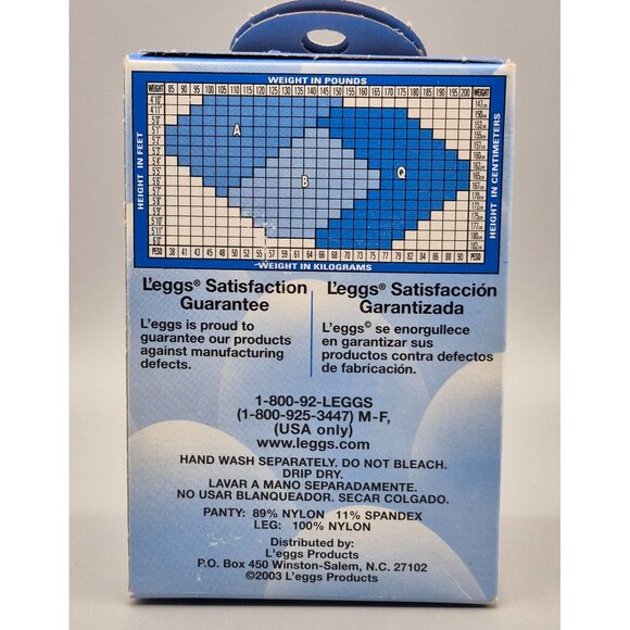 NOS NEW Leggs Everyday Pantyhose Size B Off Black 3 Pair Pack Control Top - Picture 2 of 5